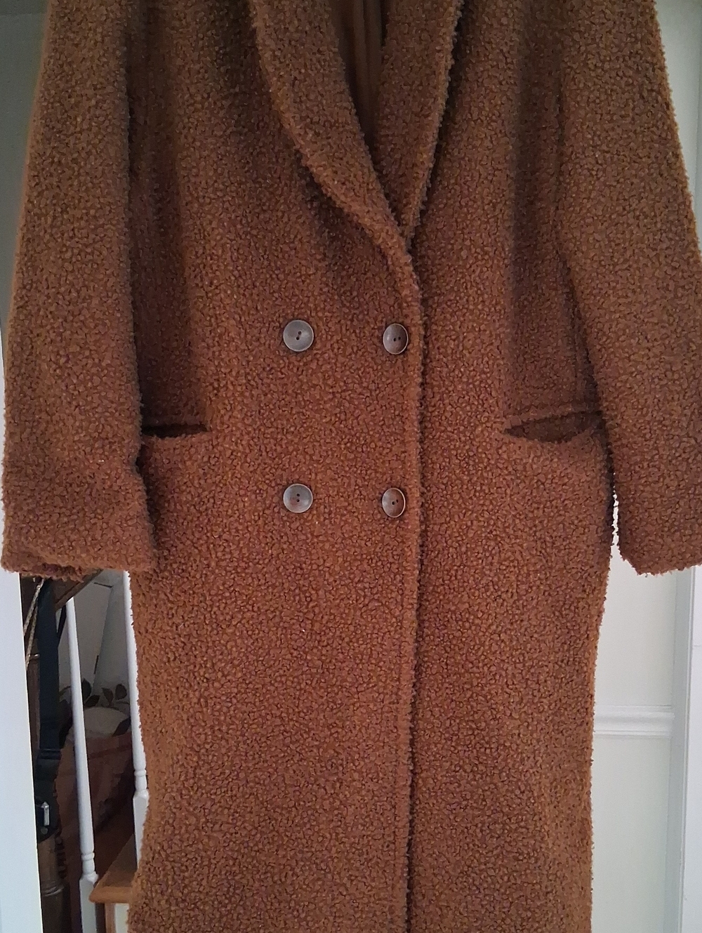 House of Harlow 1960 Camel Teddy Double-Breasted Coat